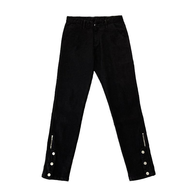 GOFB High Street Black Breasted Jeans Trendy Brand Tooling Functional Design Hiphop Slim Retro Trousers Men
