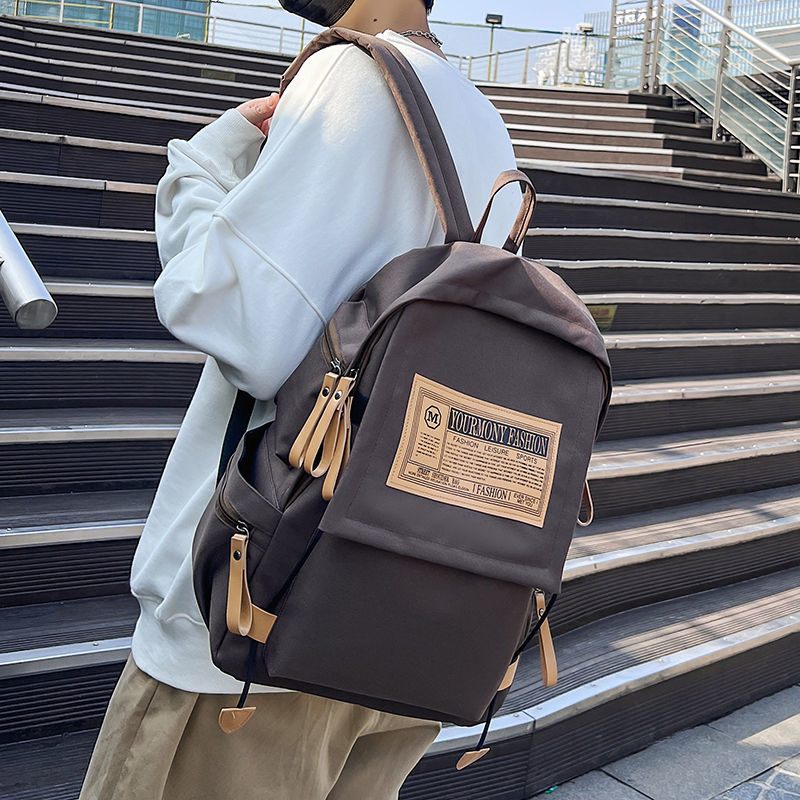 书包男时尚潮流双肩包韩版青少年初中男书包高中大学生背包旅行包