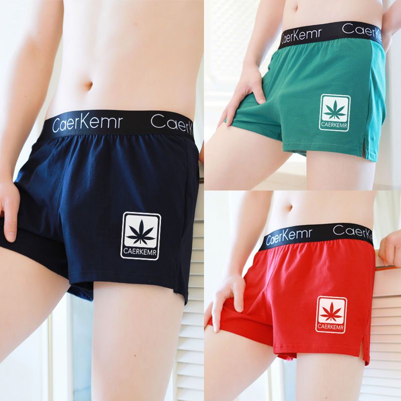 薄款宽松男士内裤纯棉平角裤潮流阿罗裤透气舒适男生大码短裤潮男