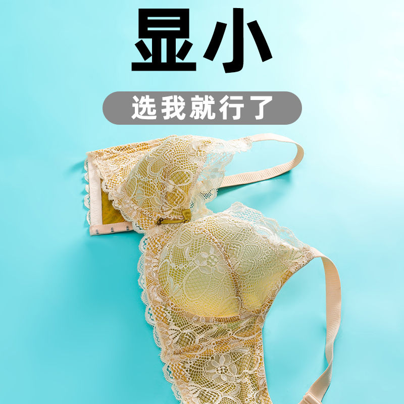 Fairy orchid butterfly summer big breasts show small sexy ultra-thin underwear women's thin section gather bra anti-sagging female breasts