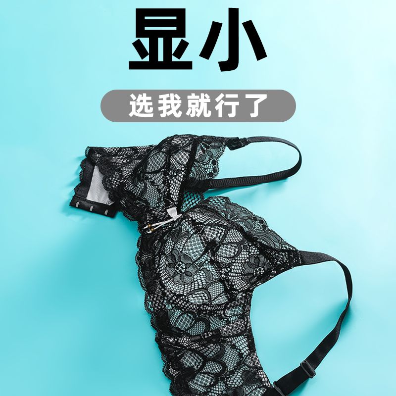 Fairy orchid butterfly summer big breasts show small sexy ultra-thin underwear women's thin section gather bra anti-sagging female breasts