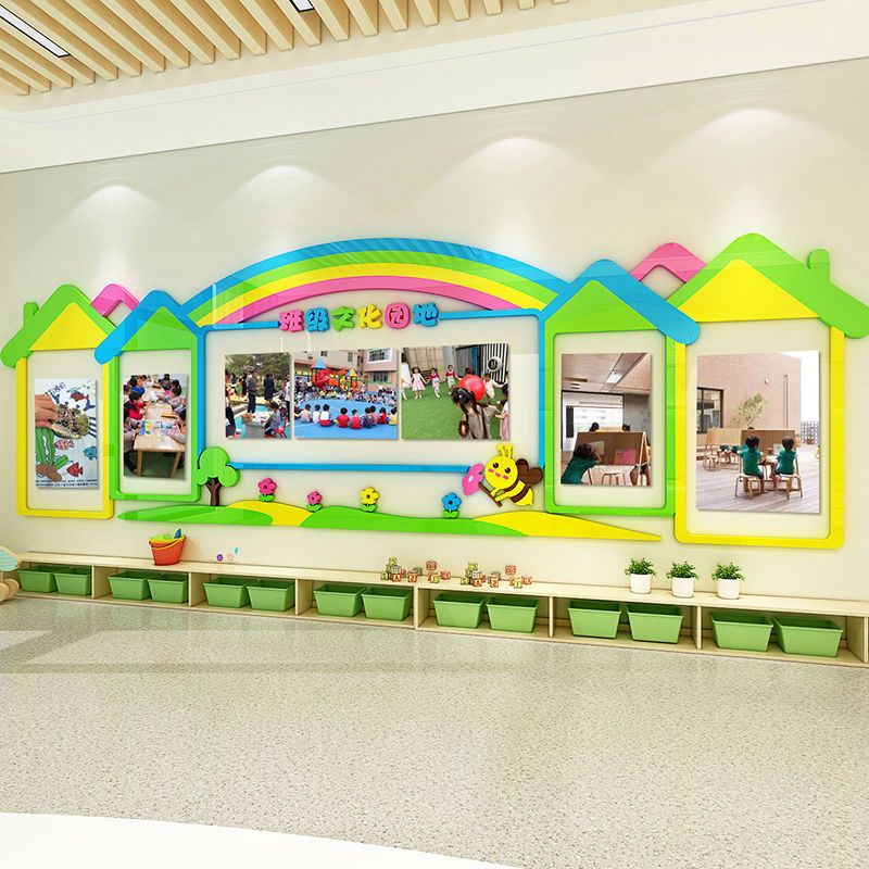幼儿园学校照片墙立体贴纸小学教室文化墙环境布置墙面装饰贴画