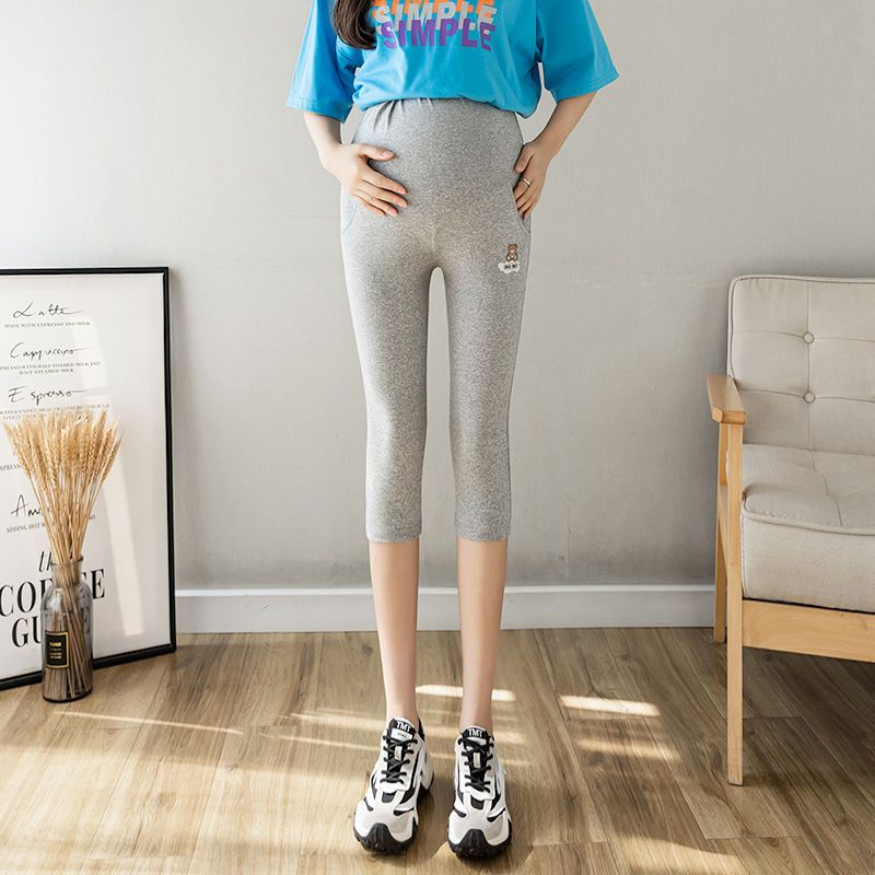 Maternity pants spring and summer thin section maternity leggings outer wear fashion cropped pants shorts tide mom maternity clothes summer clothes