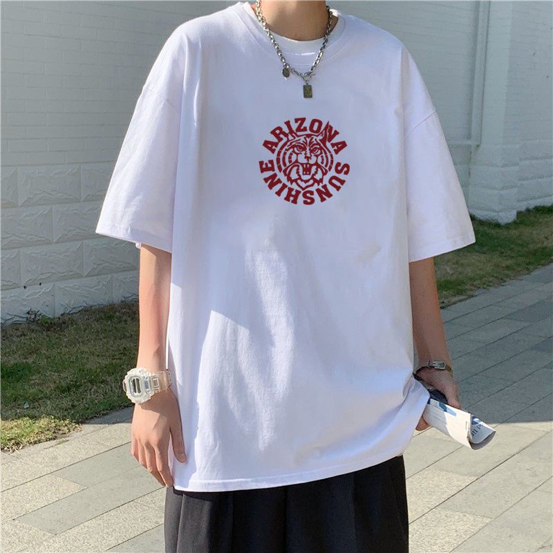 2022夏季新款100%純棉男士短袖t恤寬鬆韓版潮流百搭帥氣男裝上衣