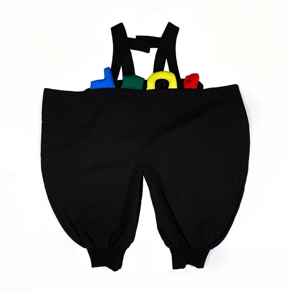 Boys and girls hit color overalls baby foreign style black suspenders children's cotton autumn and winter Korean version profile pants