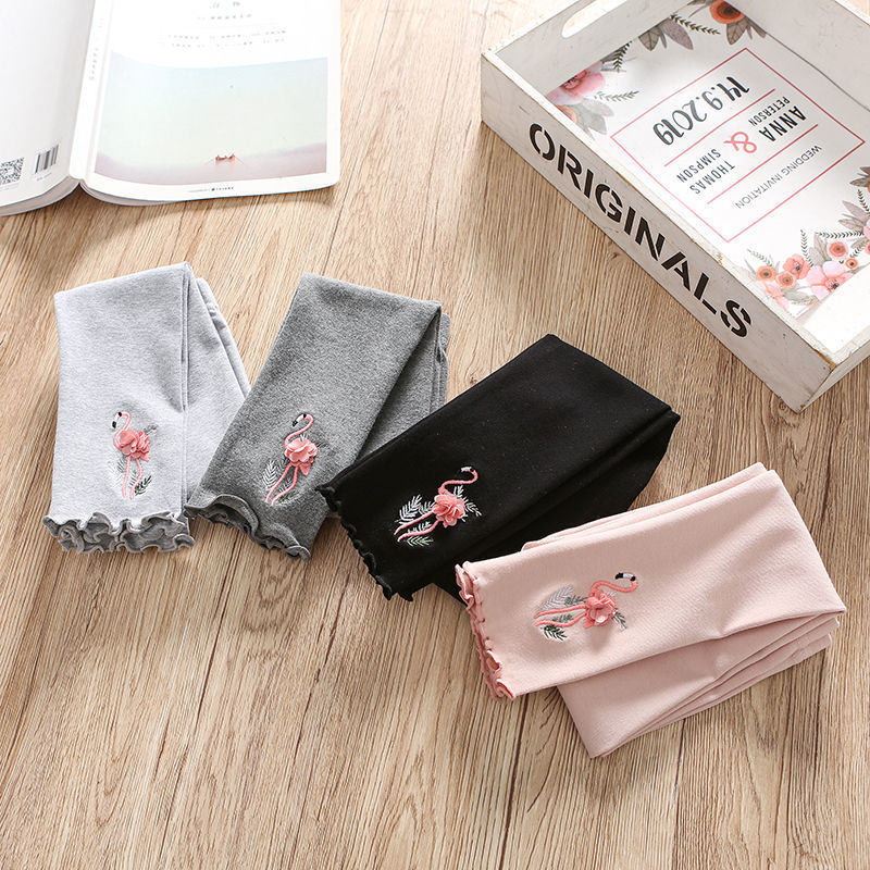 Girls leggings spring and summer new children's casual pants baby foreign style trousers slim elastic children's pants autumn fashion