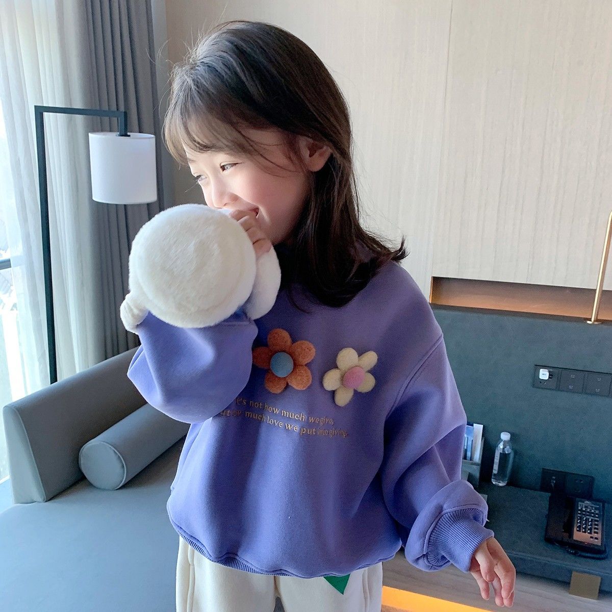Girls spring and fall 2022 thin long-sleeved hoodie small fresh foreign style versatile stylish baby little boy top tide