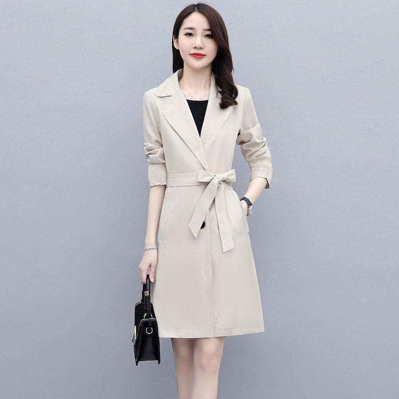 Windbreaker women's mid-length British style coat spring and autumn  new temperament fashion high-end Korean version loose coat