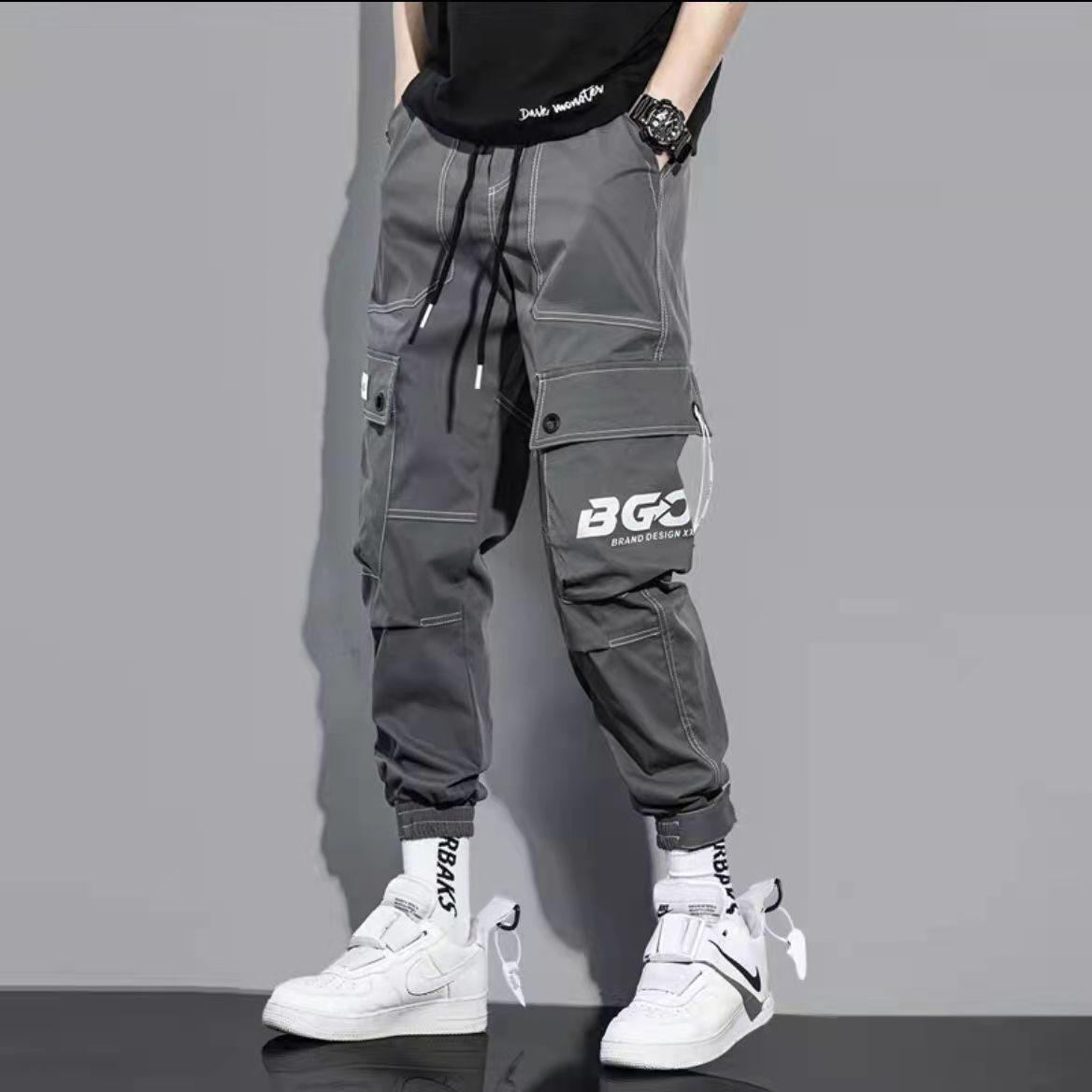 Pants Men's Spring and Autumn Trendy Brand Loose All-match Cotton Workwear Casual Trousers Student Sports Pants