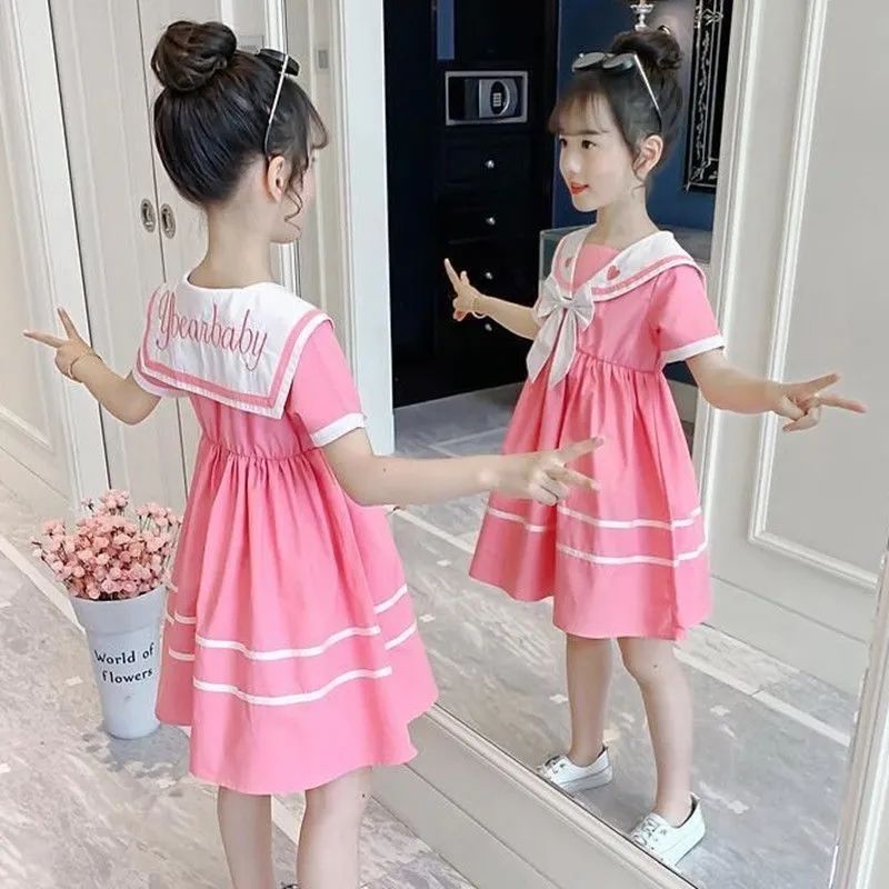 女童夏装连衣裙2023新款网红洋气儿童学院风公主裙夏季小女孩裙子