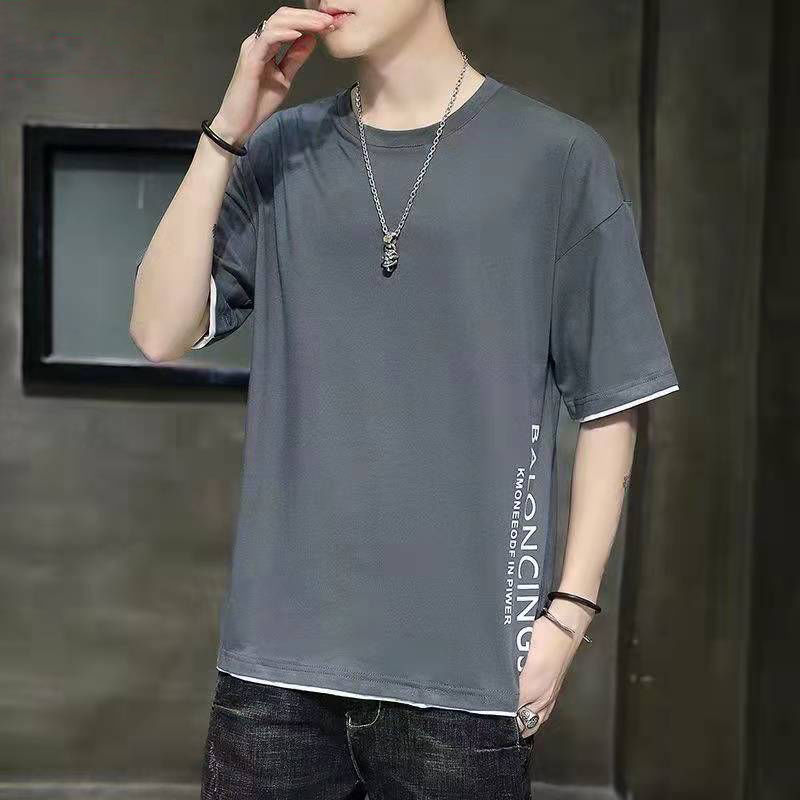 Summer men's youth short-sleeved t-shirt trend tide brand student top clothes new half-sleeved T-shirt men's tide 12 pieces