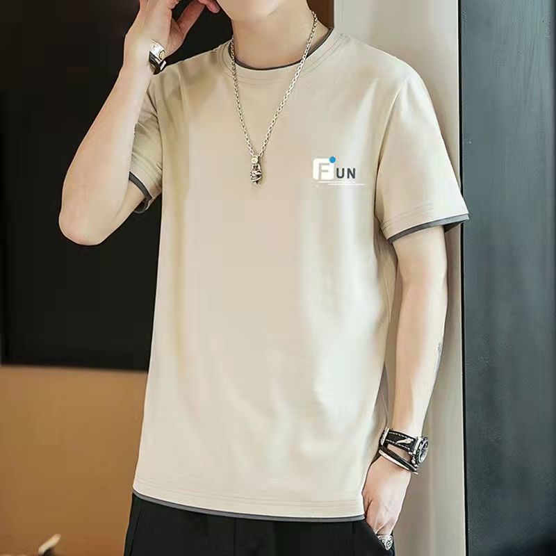 Summer men's youth short-sleeved t-shirt trend tide brand student top clothes new half-sleeved T-shirt men's tide 12 pieces