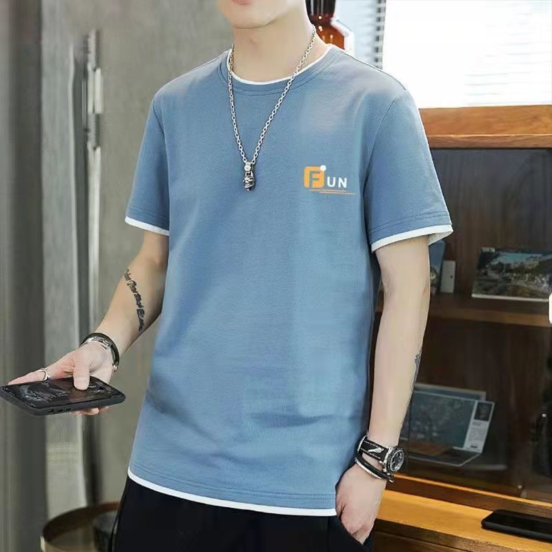 Summer men's youth short-sleeved t-shirt trend tide brand student top clothes new half-sleeved T-shirt men's tide 12 pieces