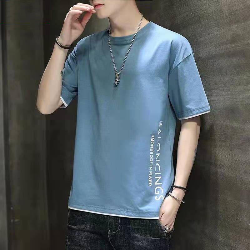 Summer men's youth short-sleeved t-shirt trend tide brand student top clothes new half-sleeved T-shirt men's tide 12 pieces