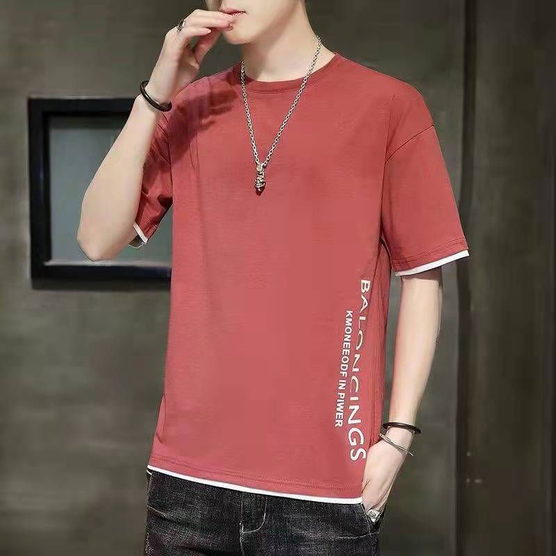 Summer men's youth short-sleeved t-shirt trend tide brand student top clothes new half-sleeved T-shirt men's tide 12 pieces