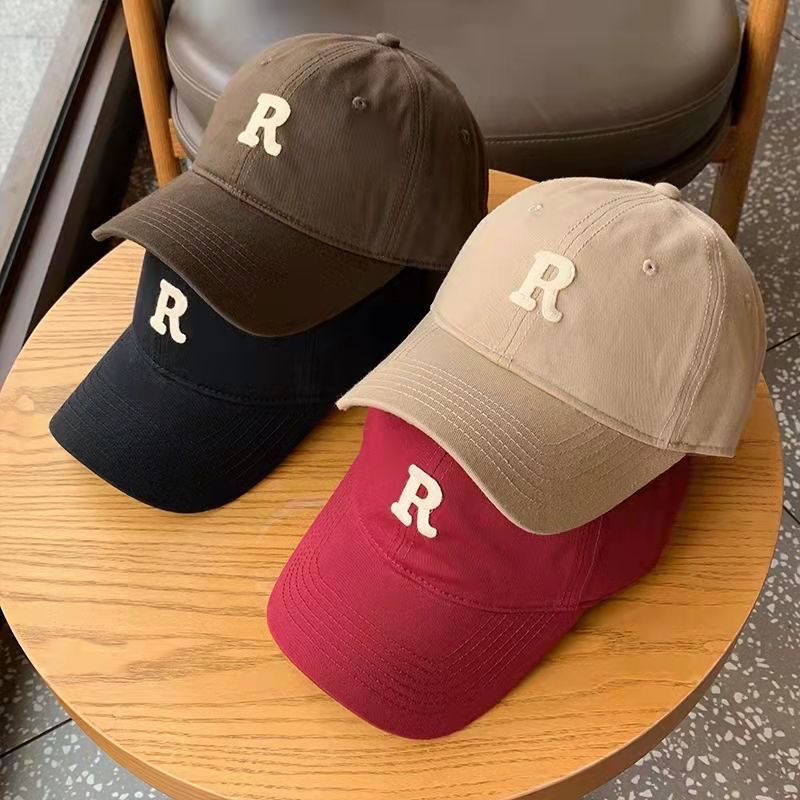R standard brown baseball cap women's big head circumference is thin and face small all-match sports hat men's Korean version of the peaked cap tide