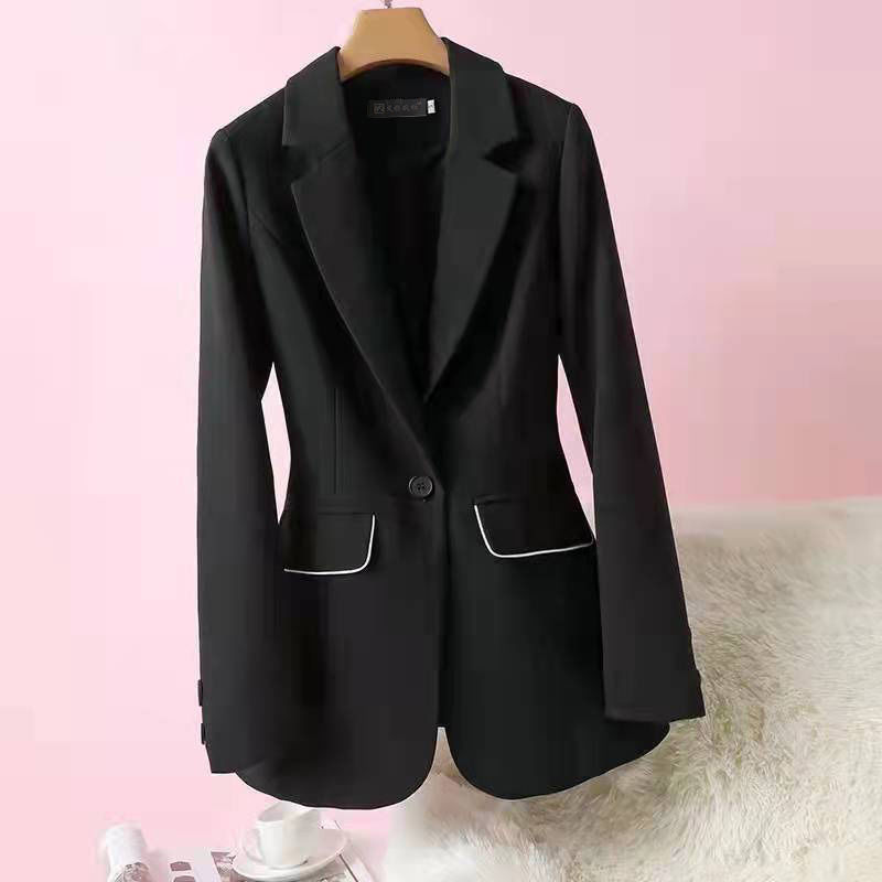 [Multi-color optional] Real pocket long-sleeved three-quarter-sleeved white suit jacket women's new spring and autumn small suit jacket