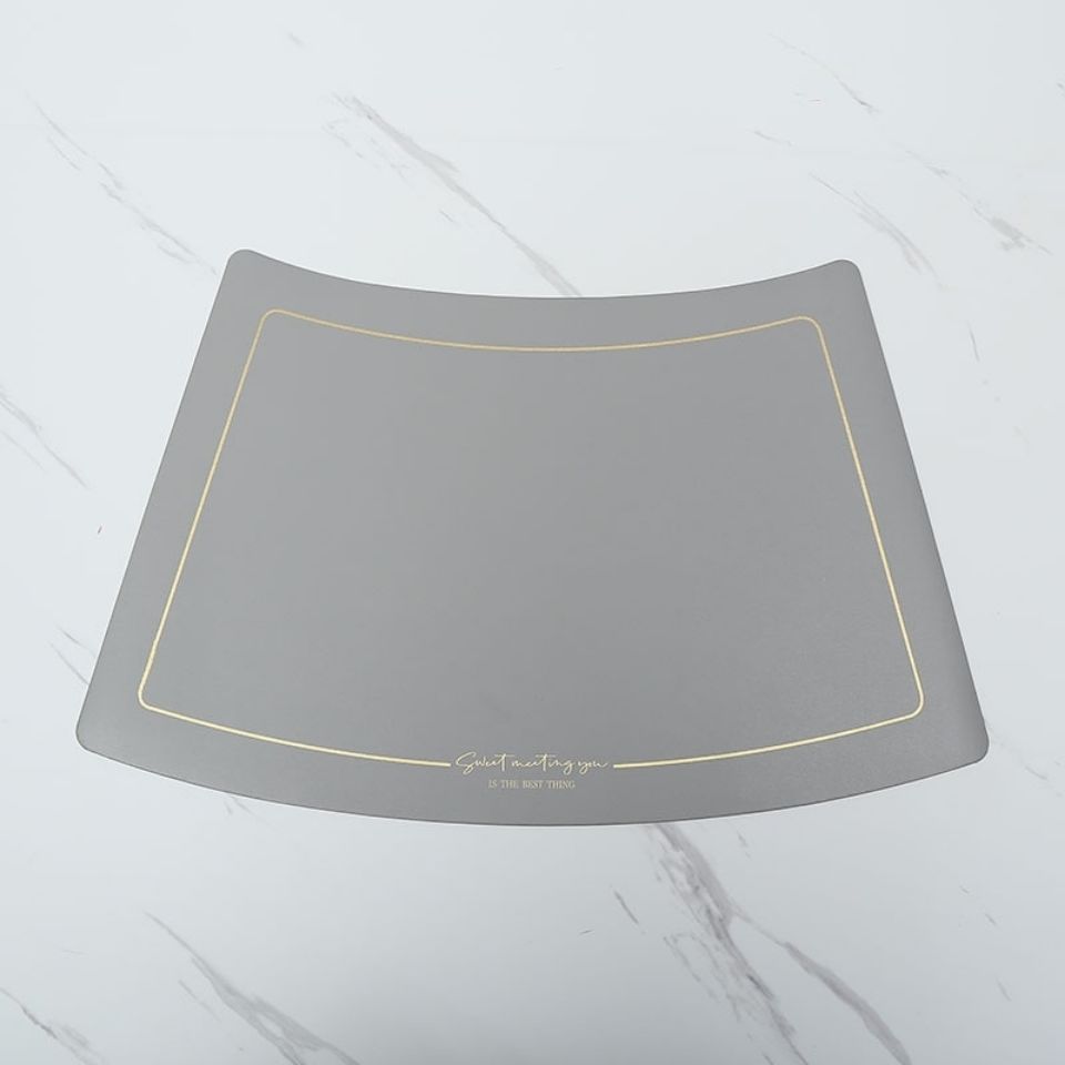Fan shaped Chinese light luxury leather dining pad anti scalding heat insulation pad Hotel round table cup pad plate pad tea table pad