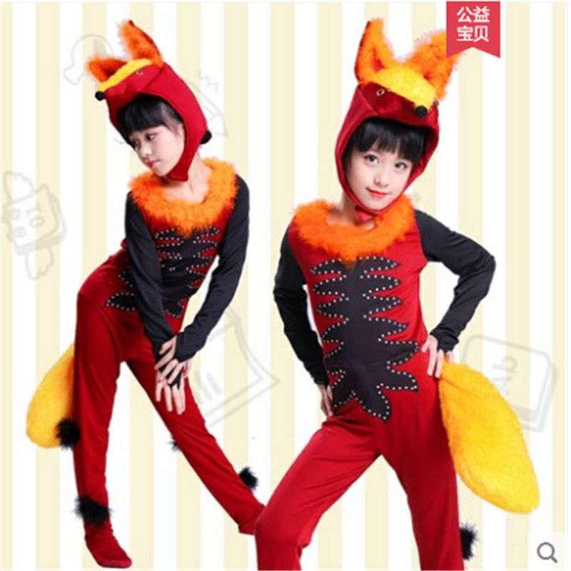 新款狐狸儿童演出服幼儿卡通狐狸造型动物服装小狐狸摘葡萄表演服