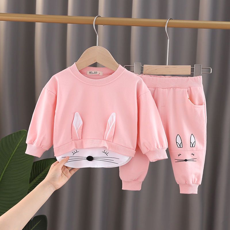 女寶寶套裝洋氣春季嬰兒幼兒衣服春秋1一3歲0小童裝2兒童女童春裝