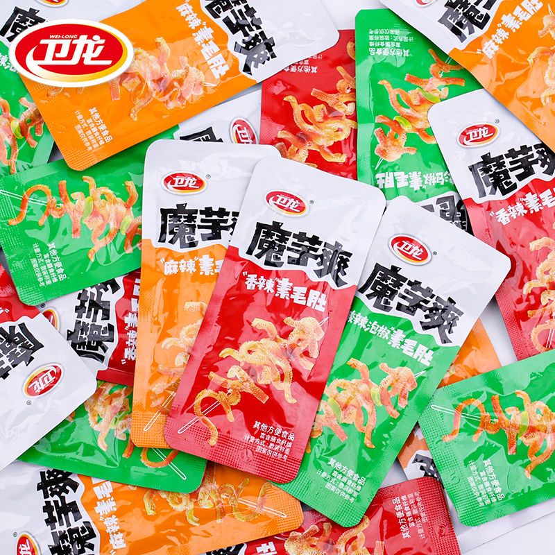 新日期拆盒发货卫龙魔芋爽加量装香辣素毛肚魔芋素食休闲零食