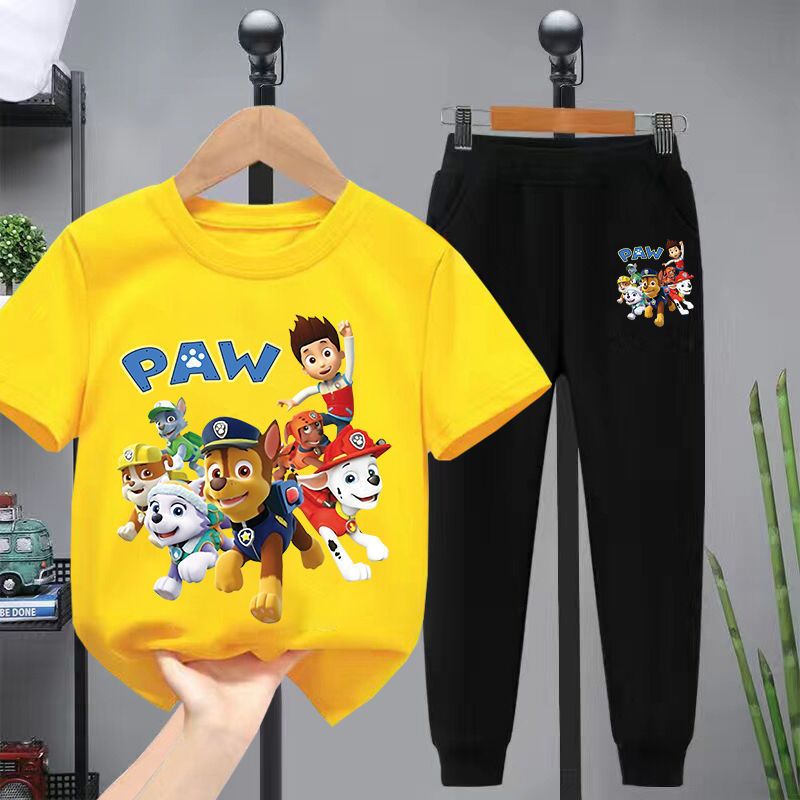 Spider man children's short sleeved pants two spring and summer new children's wear sets middle and large children's handsome children's wear sets trend
