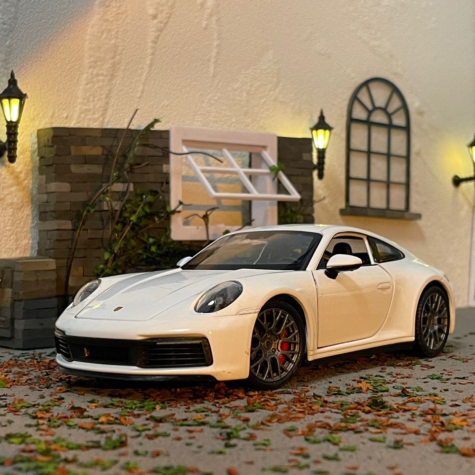 威利1:24保时捷911 carrera 4s跑车仿真合金汽车模型玩具收藏摆件