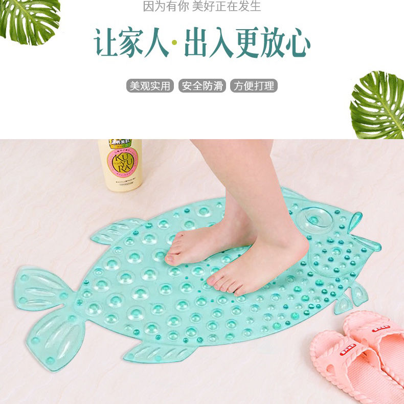 Odorless bathroom non slip mat bath shower large with suction cup massage foot pad toilet toilet waterproof mat