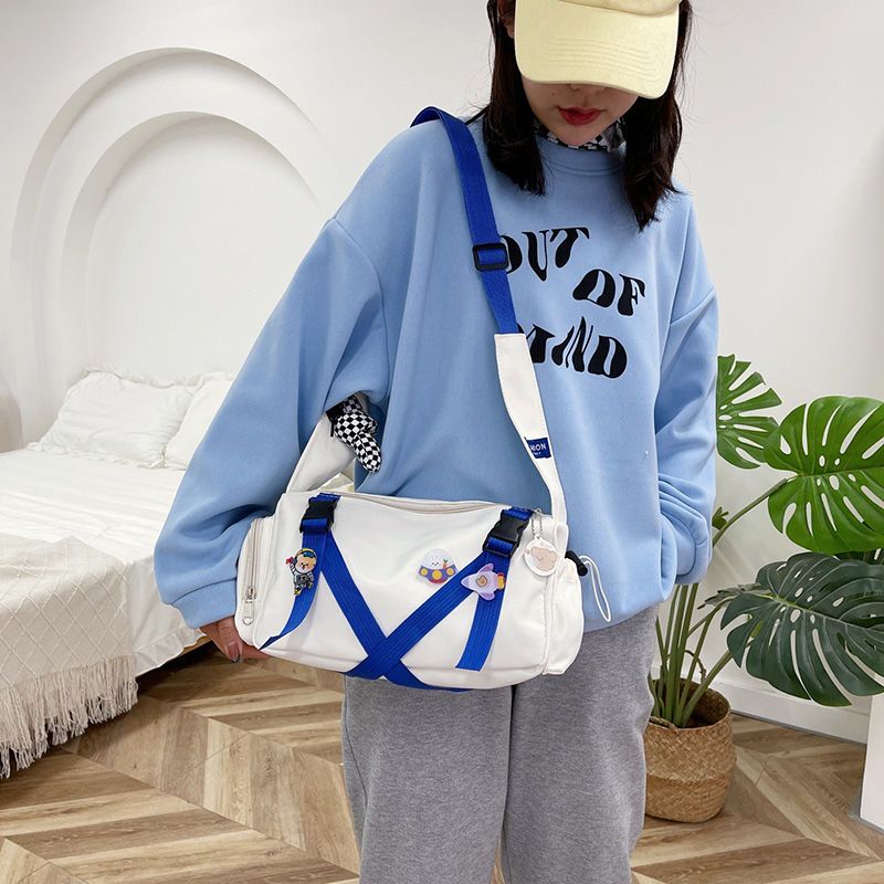 Japanese Harajuku Large Capacity Mailman Bag Male ulzzang Korean INS Retro Versatile Couple Crossbody Bag Female