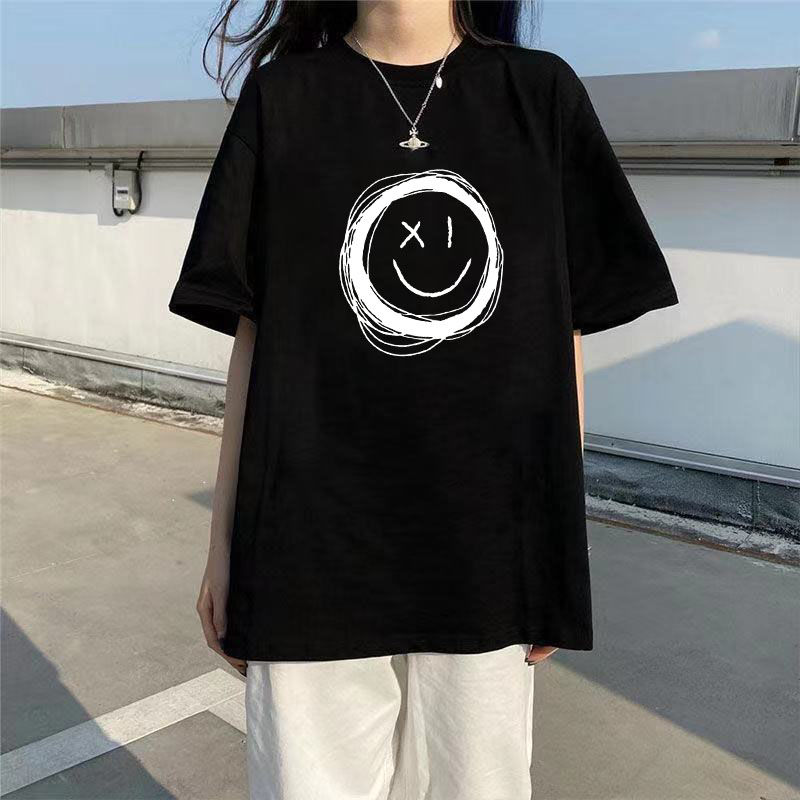 純棉印花t恤女2023年春夏季新款上衣女短袖韓版寬鬆體恤百搭潮ins