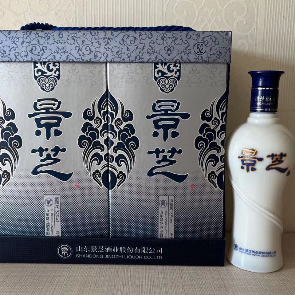 52度500ml景芝酒青花白酒6瓶景阳春山东纯粮食浓香白酒整箱送礼【4月
