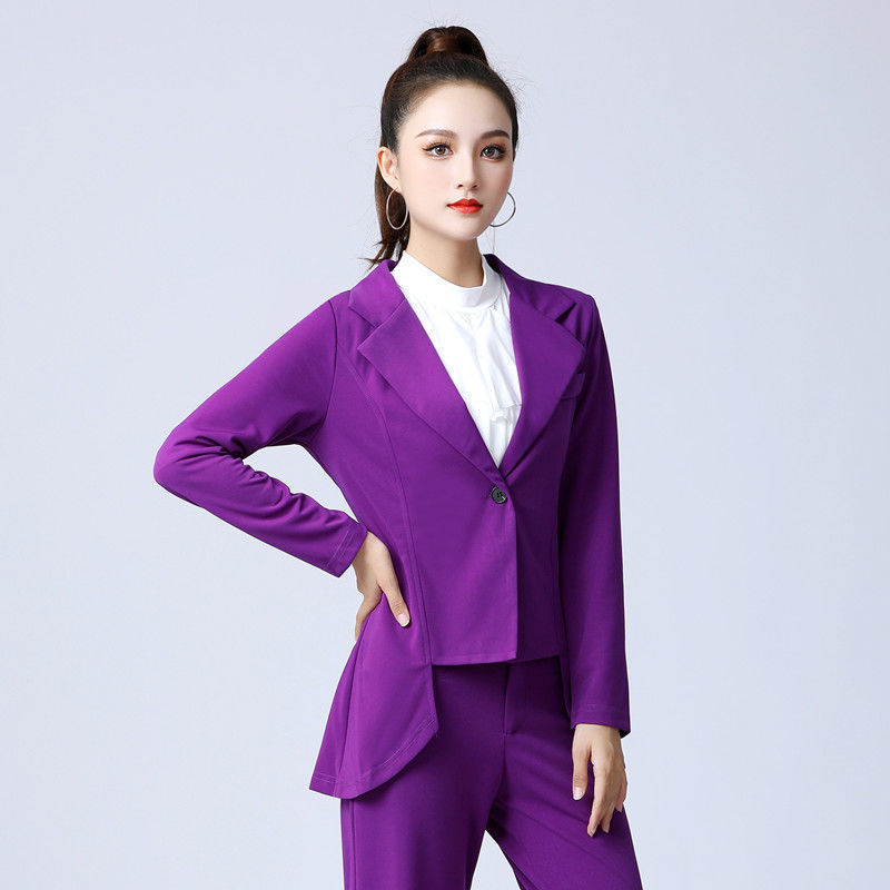 Spring new suit fashion slim swallowtail one button suit jacket elastic brother fabric long-sleeved top