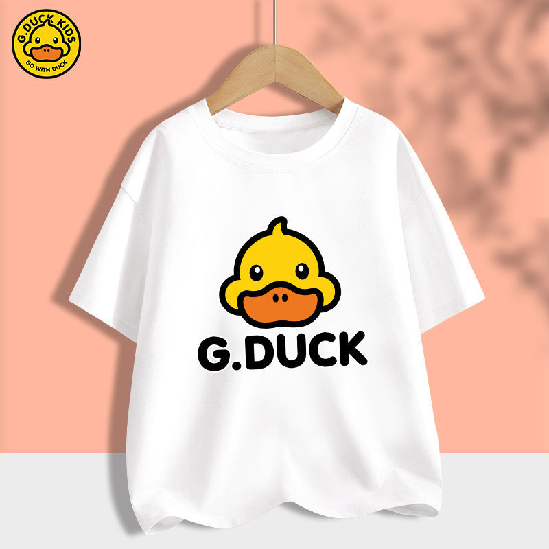 Little yellow duck children's clothing summer new cotton short-sleeved t-shirt boys foreign style all-match girls round neck casual top trend