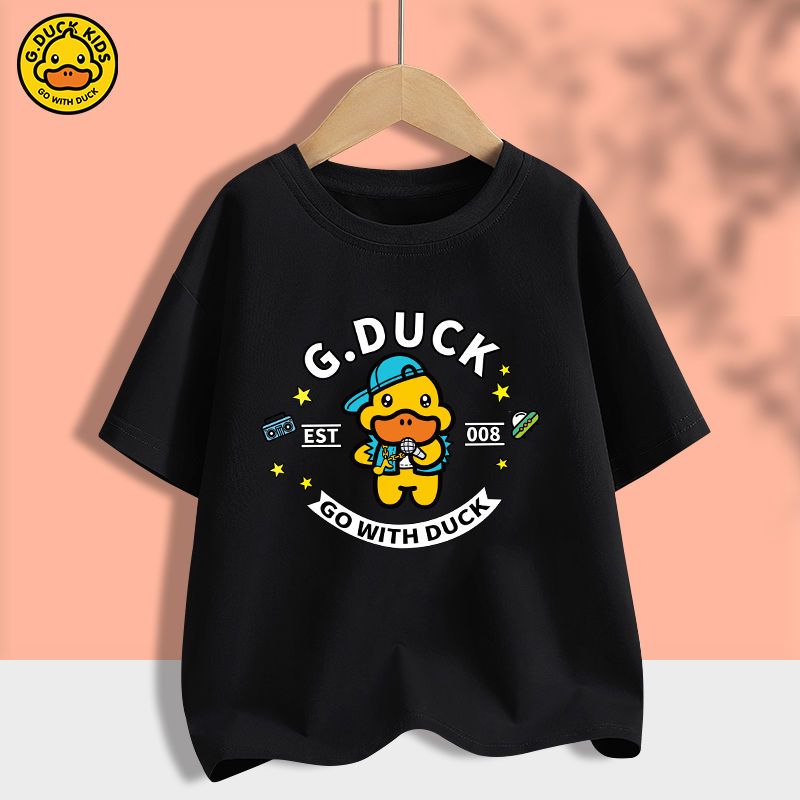 Little yellow duck 2022 summer new children's cotton short-sleeved t-shirt boys and girls handsome clothes loose casual t-shirt