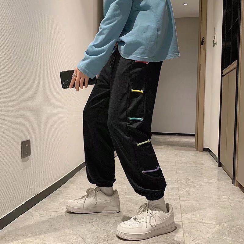 男士夏季新款薄款褲子男韓版潮流休閒運動褲百搭九分束腳寬鬆衛褲