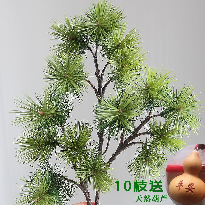仿真松树枝假松树叶塑料大松针假迎客松树装饰圣诞松枝雪松叶子
