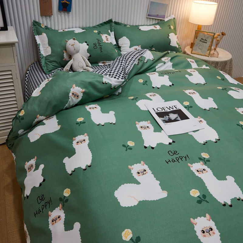 Astronaut ins wind quilt cover 4-piece bedclothes washable cotton sheet quilt cover 1.5 student dormitory 3-piece set