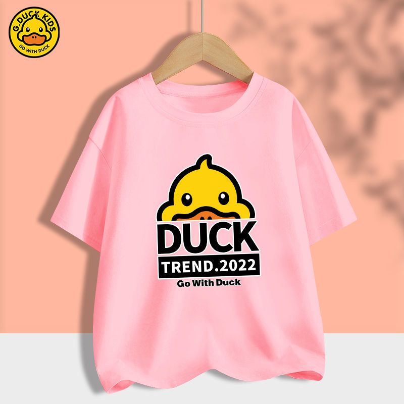 Little yellow duck children's clothing summer new cotton short-sleeved t-shirt boys foreign style all-match girls round neck casual top trend