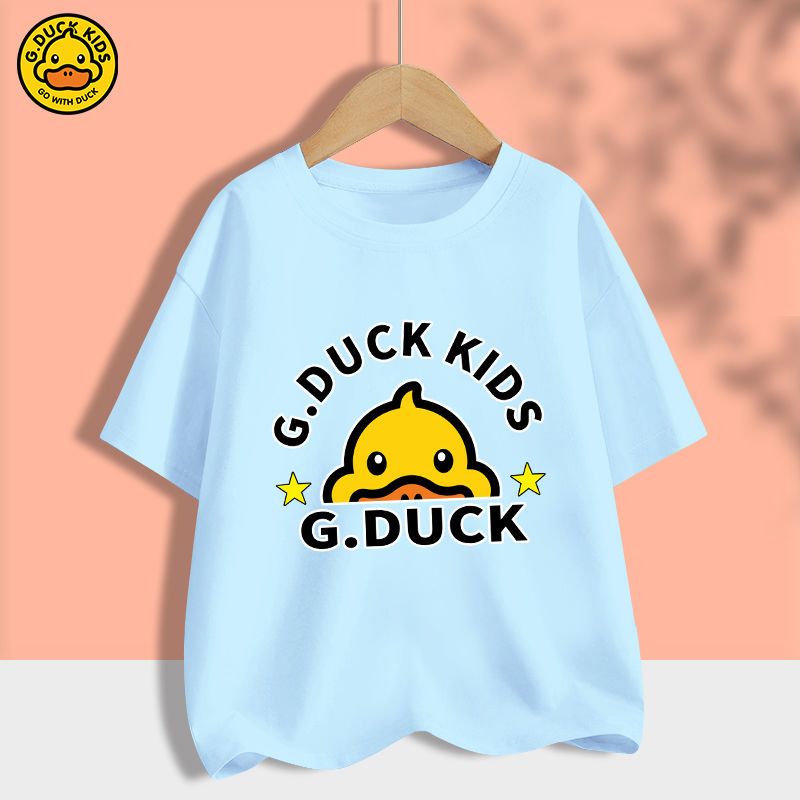 Little yellow duck 2022 summer new children's cotton short-sleeved t-shirt boys and girls handsome clothes loose casual t-shirt