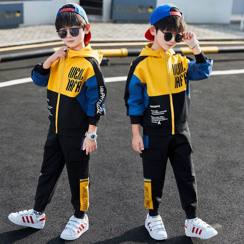 童装男童套装儿童春秋季新款5-12岁男孩网红运动学生时髦两件套