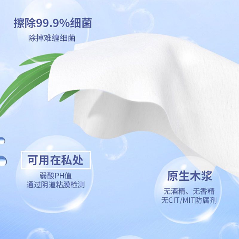 [除菌99%]壹念湿厕纸80抽小包便携私处抑菌清洁纸成人卫生湿纸巾