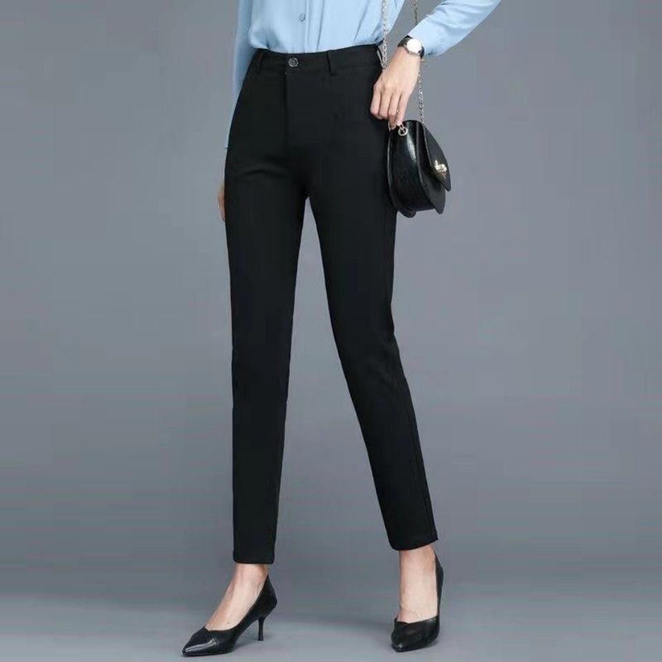 Suit pants women's spring and summer nine points small feet cigarette pants students loose professional straight slim trousers high waist harem pants
