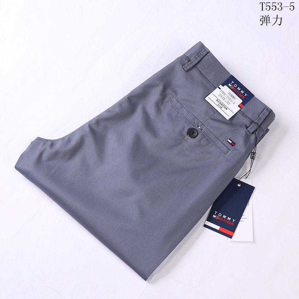 tommy hilfiger Tommy casual pants men's straight trousers autumn and winter business all-match elastic spring and summer thin section
