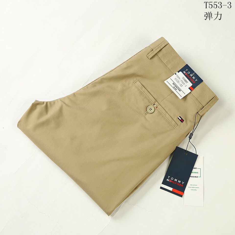 tommy hilfiger Tommy casual pants men's straight trousers autumn and winter business all-match elastic spring and summer thin section