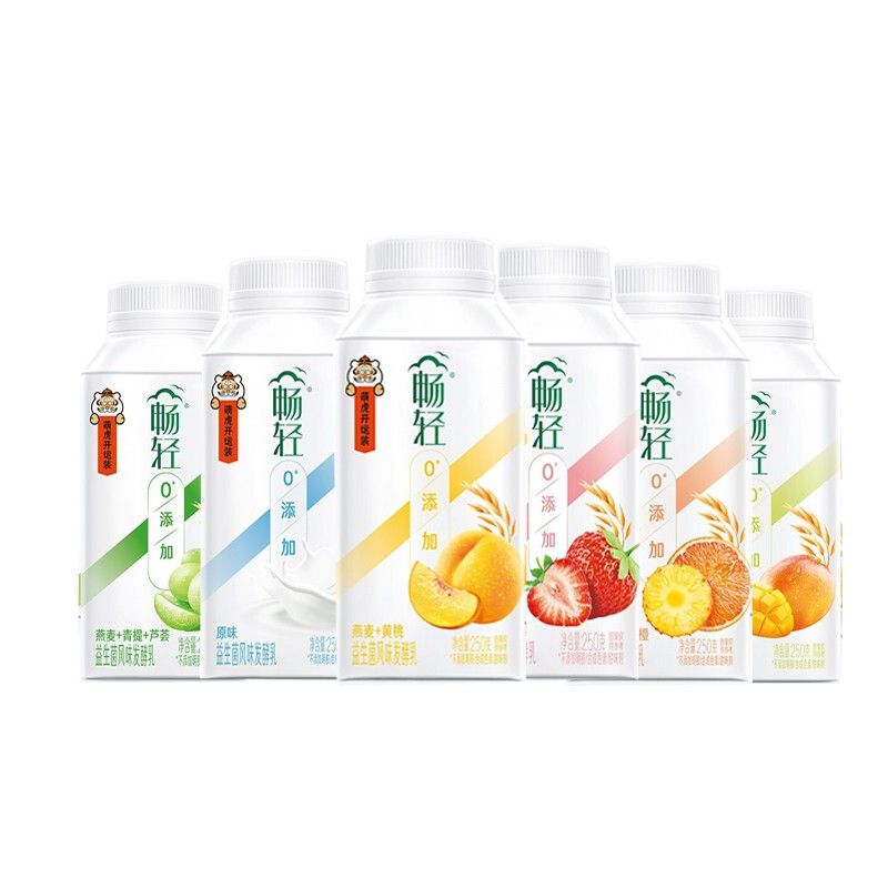 伊利畅轻酸奶250/瓶0添加 益生菌风味发酵乳