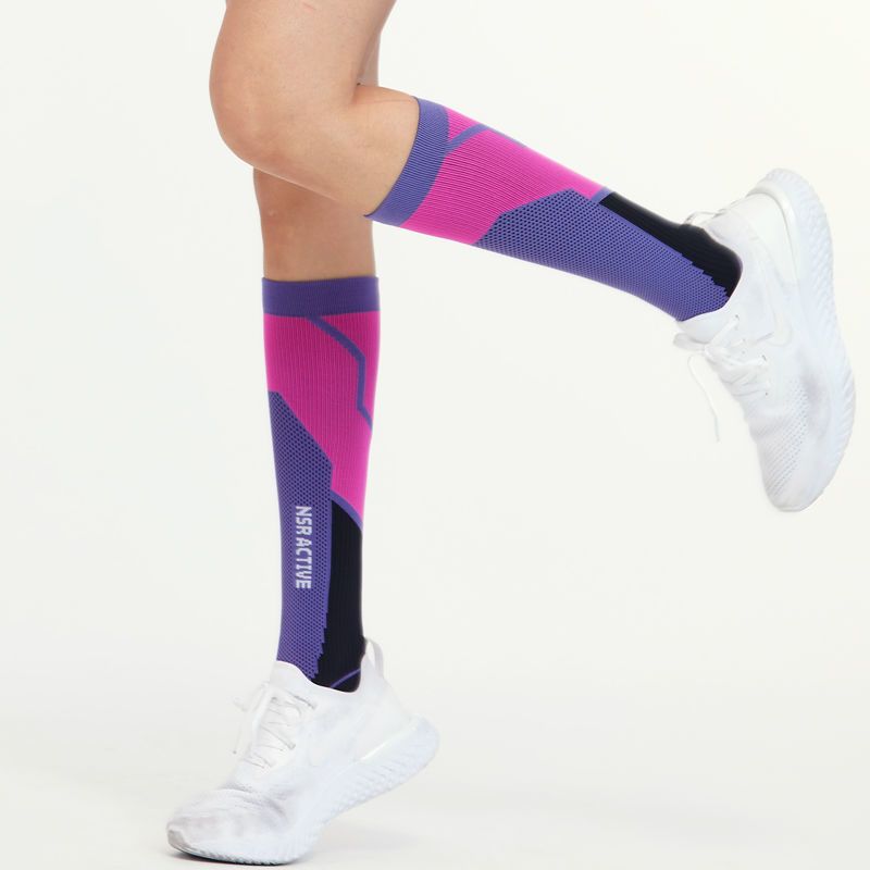 压缩袜女专业马拉松压力袜长筒运动健身跑步瑜伽袜子