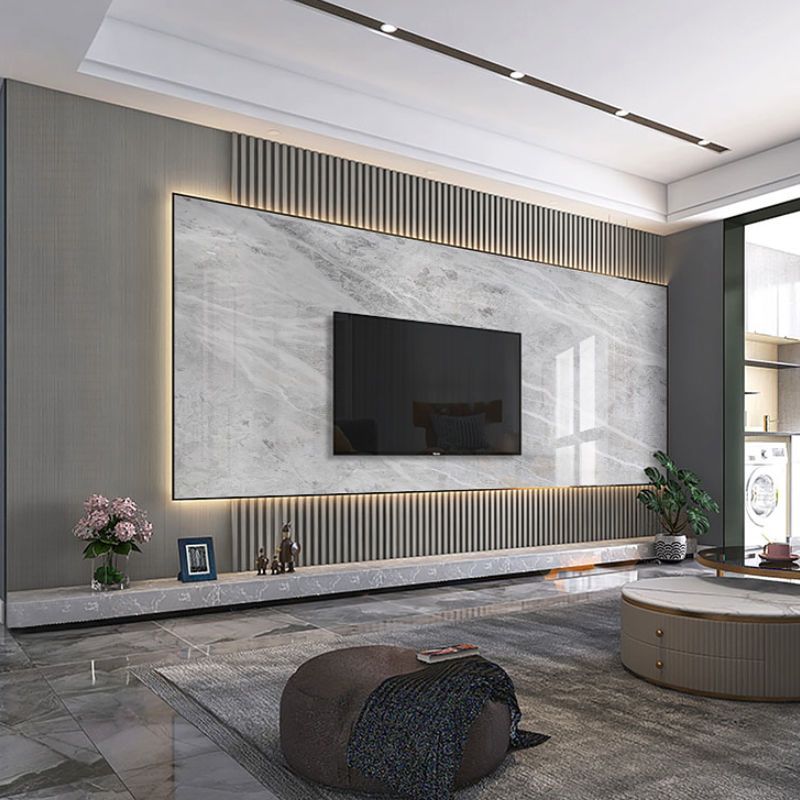 新中式岩板900x1800电视背景墙现代客厅墙砖大理石轻奢大板山水画