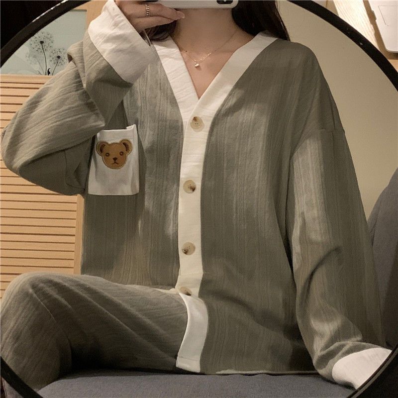 New ins pajamas women's spring and autumn long-sleeved thin section high-end Japanese cute student home service suit spring and summer