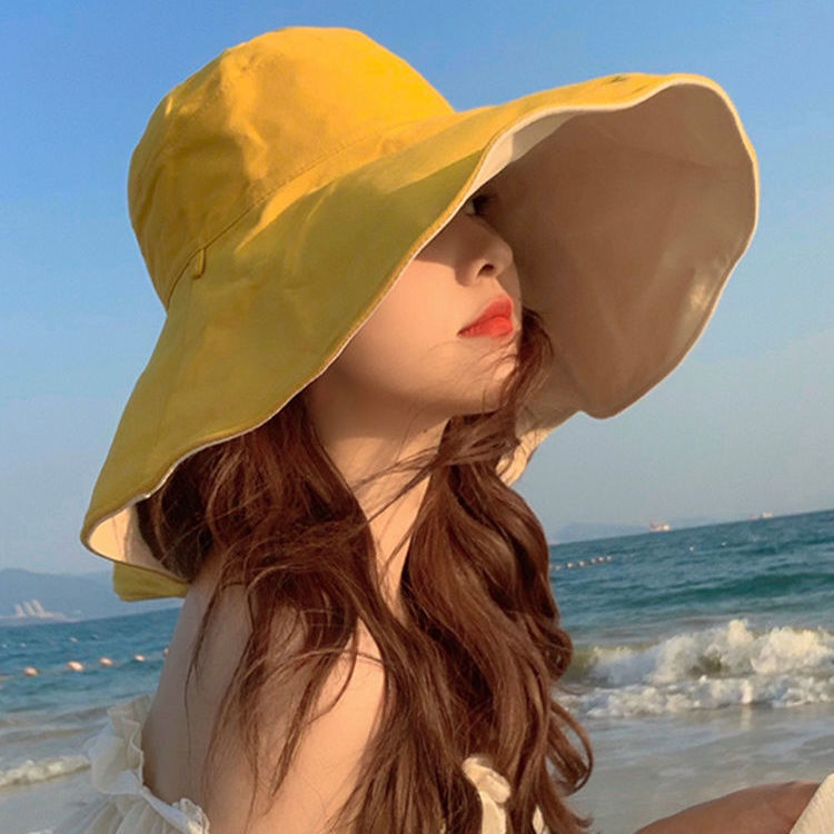 Net red fisherman hat women's spring and summer cover face Korean version of the sunscreen UV sunshade hat big edge wild big brim
