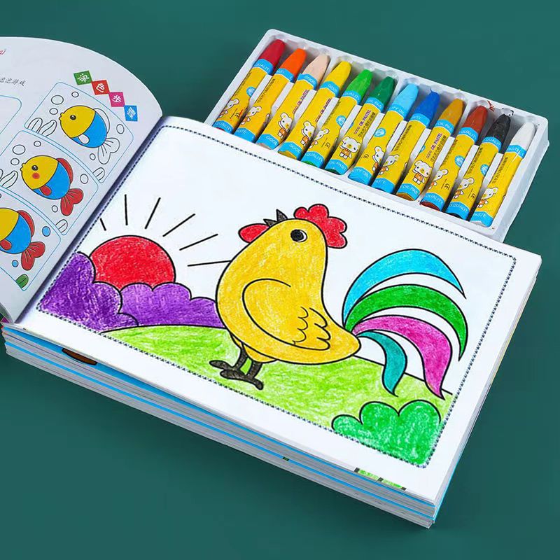 宝宝涂色本画画书 幼儿园儿童入门涂鸦绘画本图画册填色本2-3-6岁
